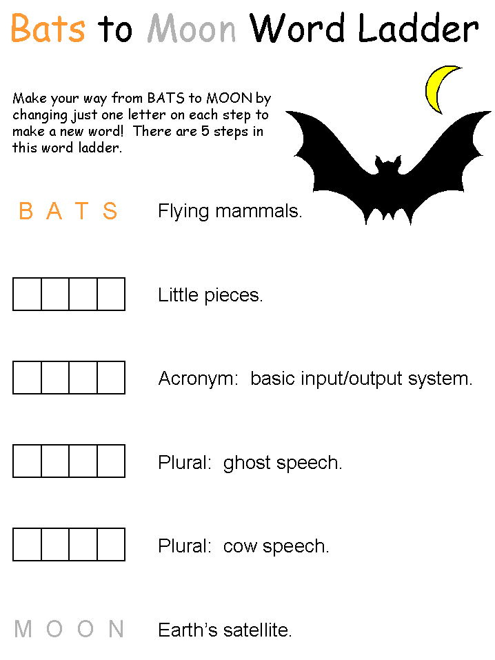 Halloween Word Ladders