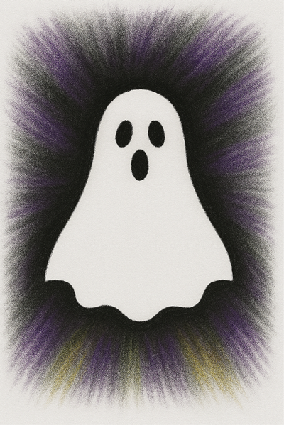 Chalk pastel art - halloween ghost