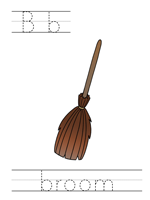 Printable print practice worksheet - Bb broom