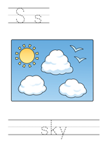 Printable print practice worksheet - Ss sky