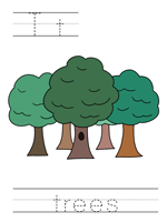 Printable print practice worksheet - Tt trees