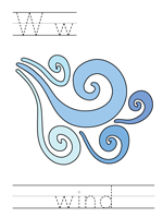 Printable print practice worksheet - Ww wind