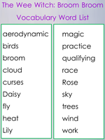 Wee Witch Vocabulary words