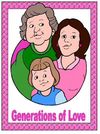 three generations with grandma coloring pages