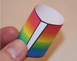 Wrap the smaller template piece into a cylinder.