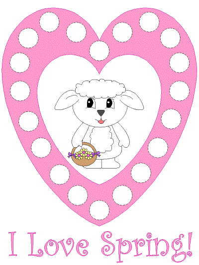 I love spring Bingo Dauber art worksheet