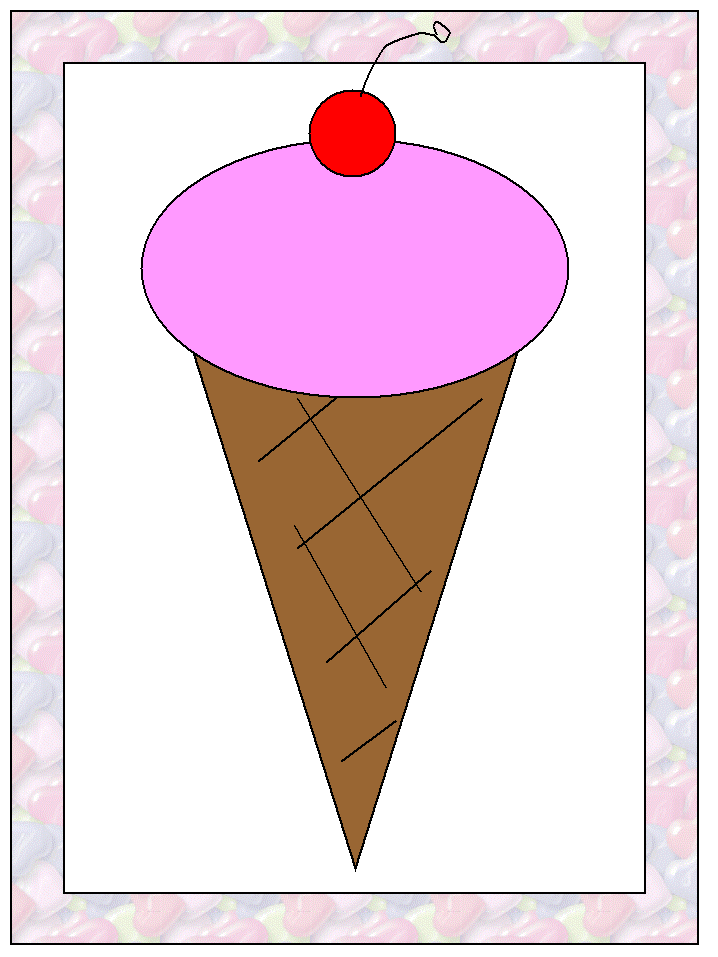 summer coloring page of an ice cream cone