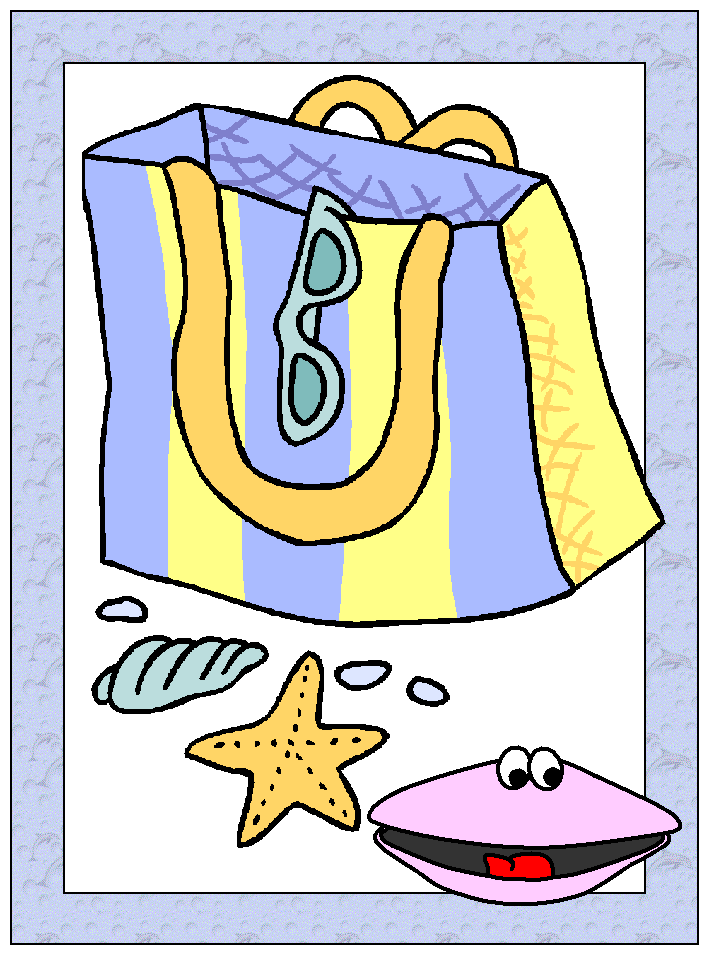 summer coloring of a beach bag
