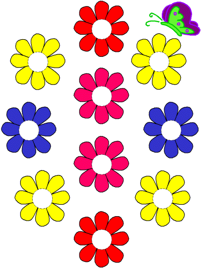 flowers and butterfly Bingo Dauber art worksheet