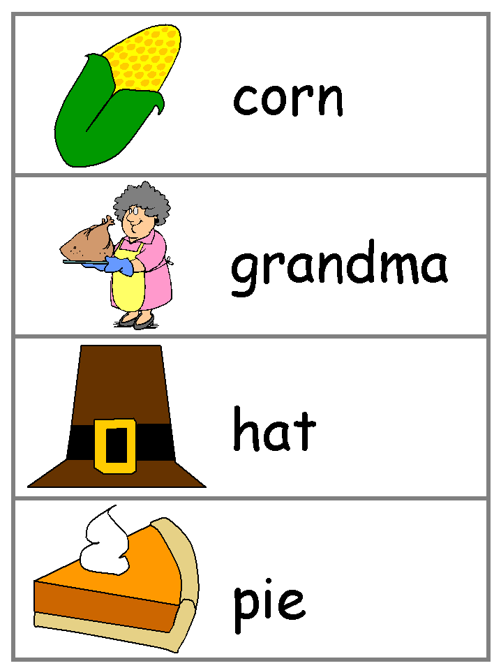 printable Thanksgiving Word Wall Words