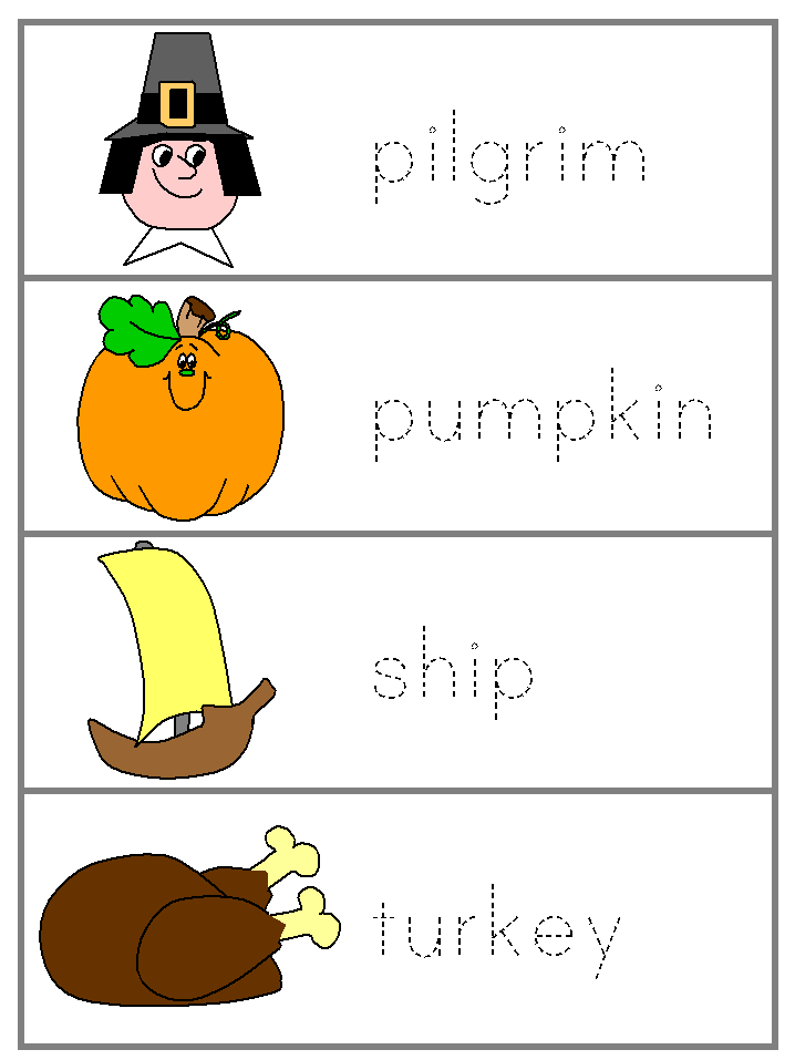 Thanksgiving Word Wall Words