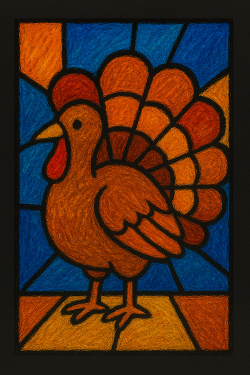 Stained Glass Turkey Craft