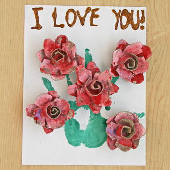 egg carton roses poster craft