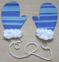 paper strip mittens craft