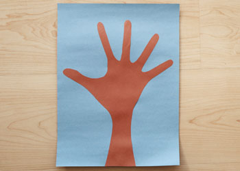Snowy Handprint Tree Craft
