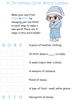 A Christmas Carol Word Ladder Puzzles