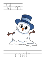 Printable print practice worksheet - Mm melt