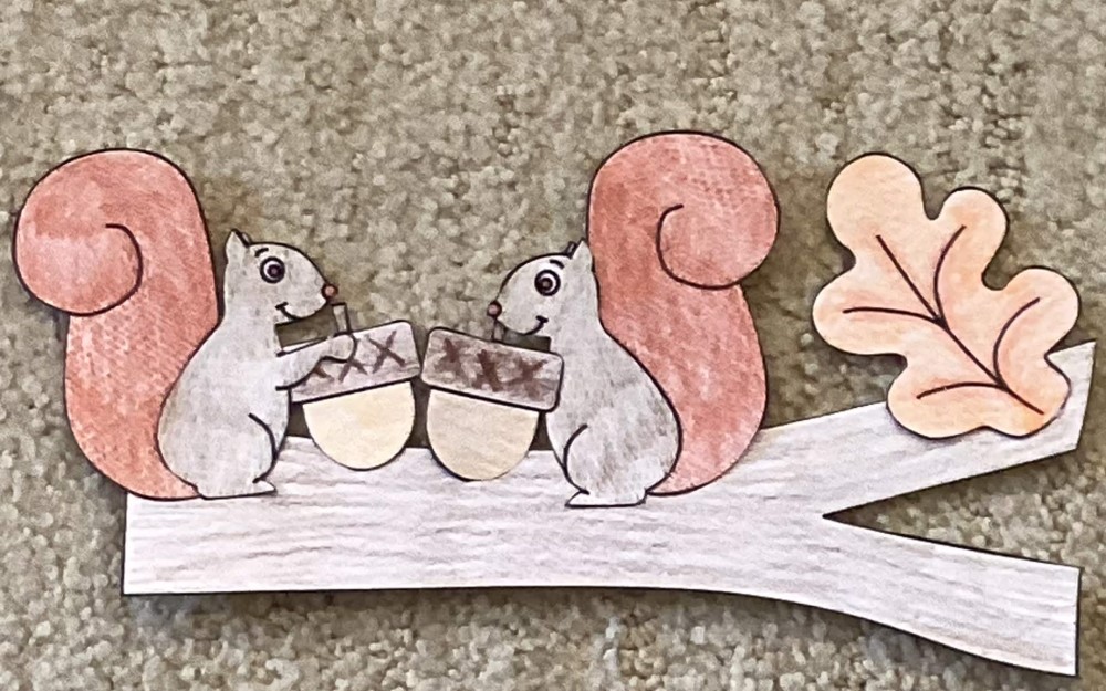 squirrel cut and paste paper craft