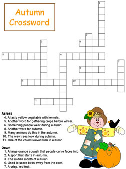 autumn crossword puzzles
