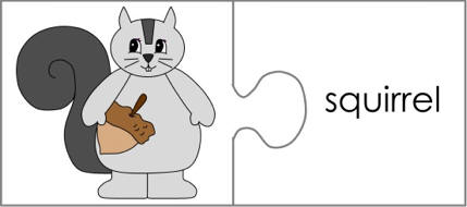 autumn jigsaw vocabulary matching