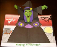 3D pop up witch card for Halloween