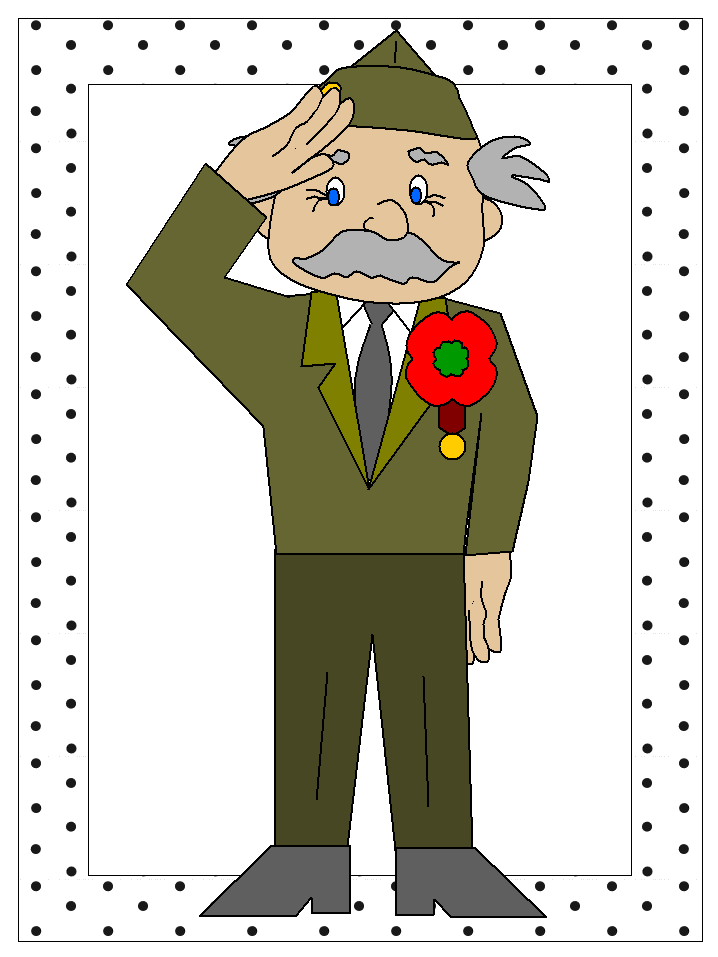 coloring page of a veteran saluting